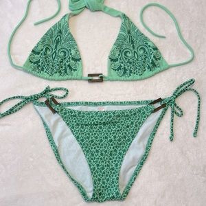 VICTORIAS SECRET bikini set green floral design